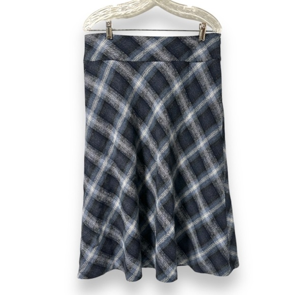 Pendleton‎ Blue Gray Plaid Wool Blend Midi Skirt Size 8 Cabincore Academia EUC - Picture 1 of 11